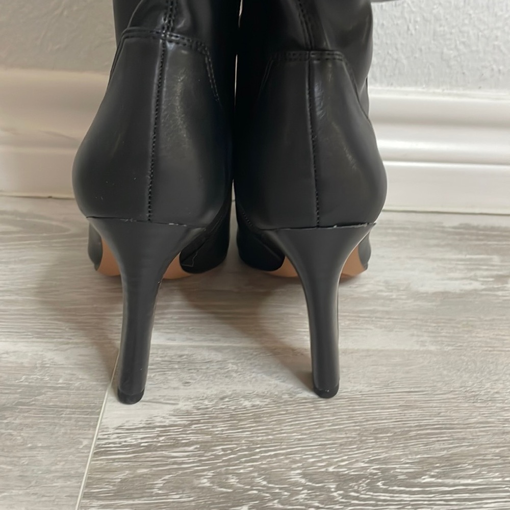 NIB Franco Sarto Katie Black OTK Sock Pointed Toe Boots - Picture 3 of 6